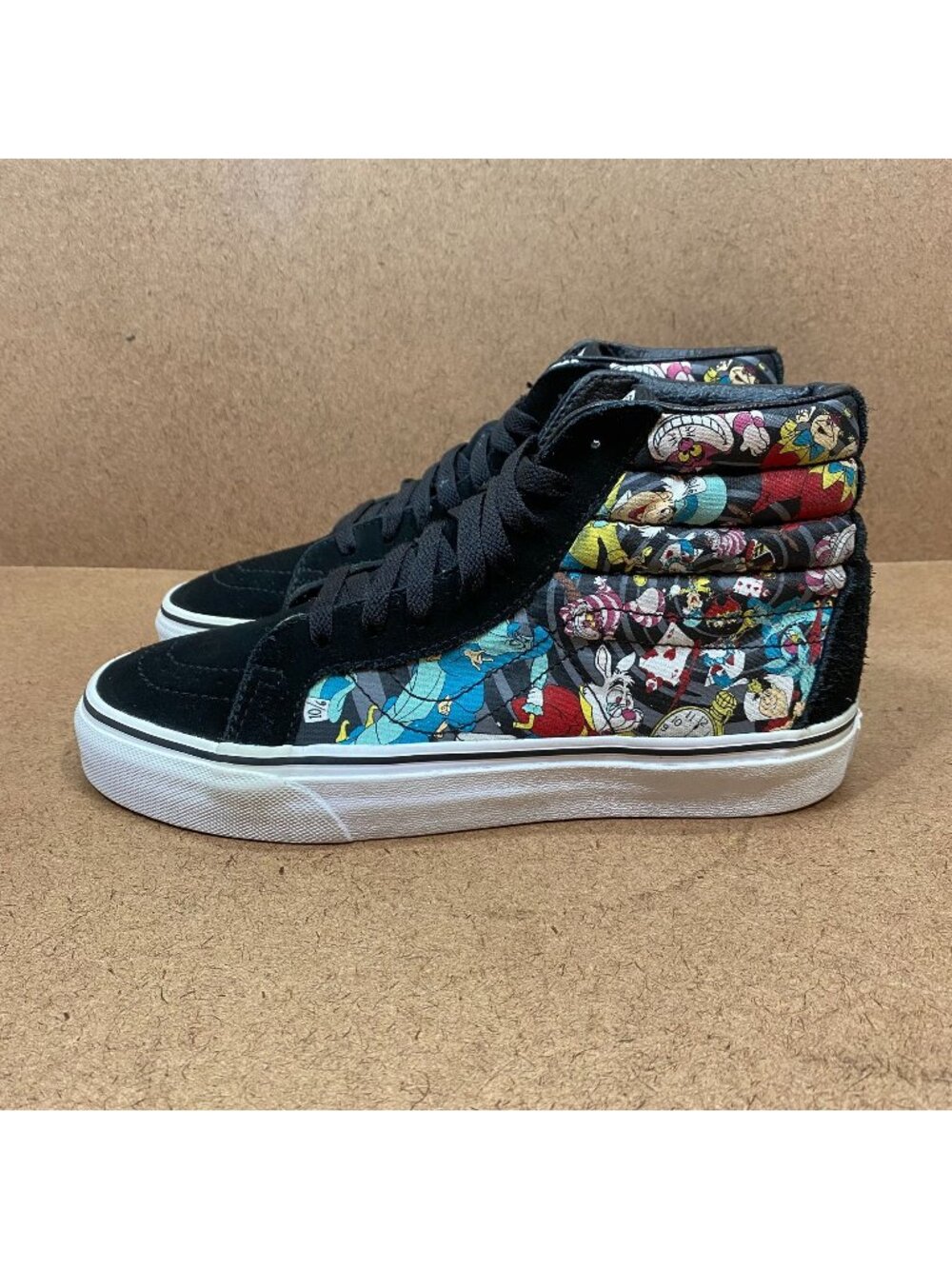 Vans Sk8-Hi Disney Rabbit hole Alice In Wonderland Black Sneakers US Women’s 7.5